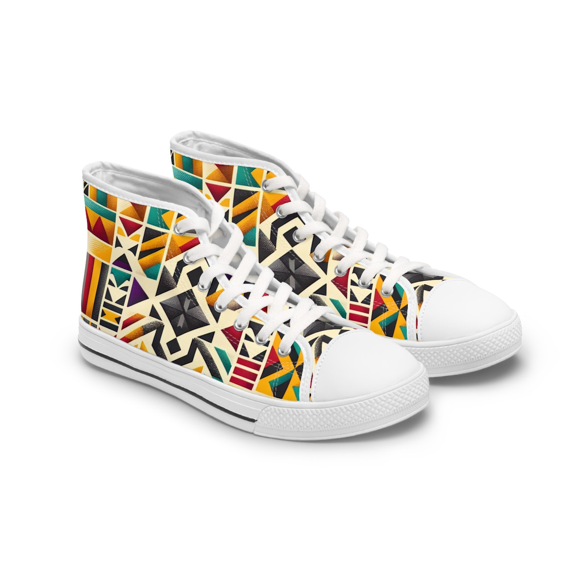 "AfroPulse Kente Kicks" - Womn's High top Sneakers