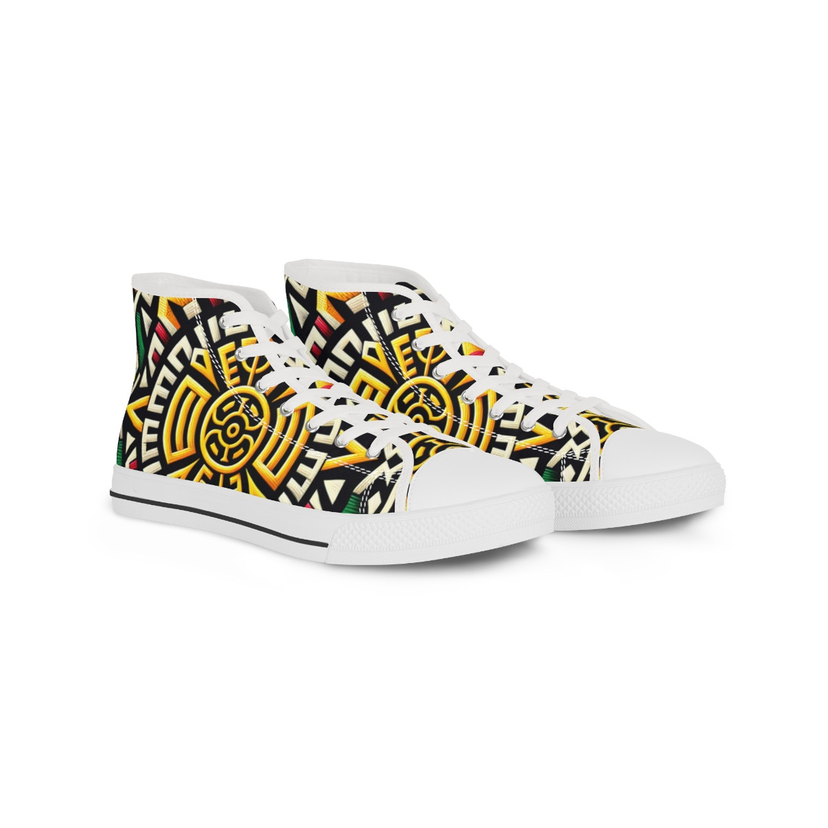 "AfroRhythm Kente Kicks" - Men's High top Sneakers