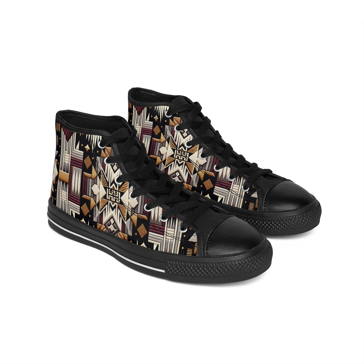 "AfroFusion Kente Kicks" - Women's Classic Sneakers