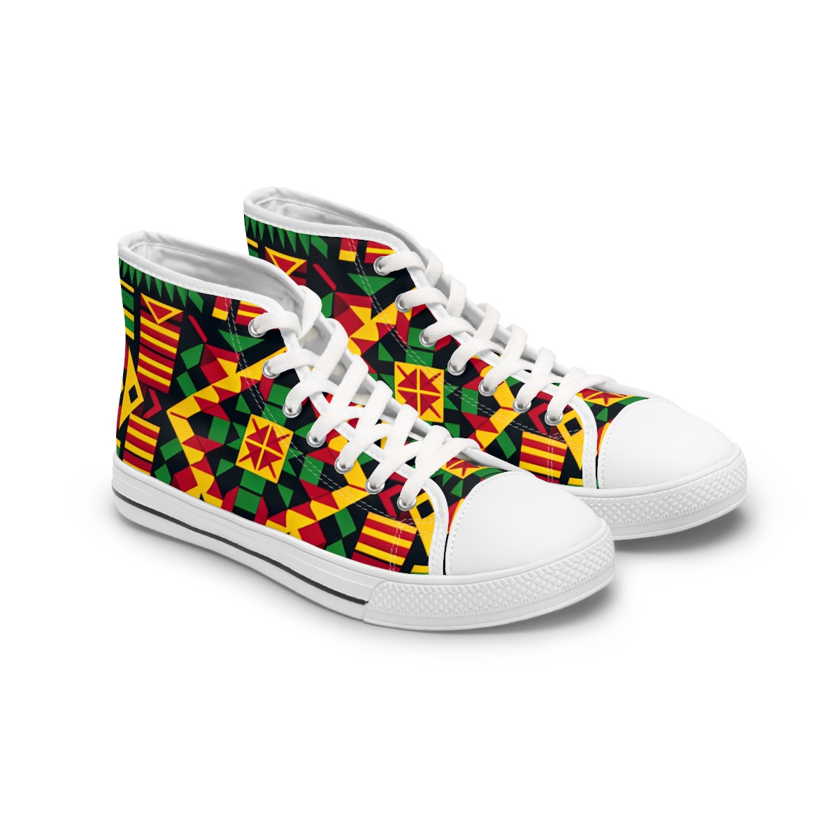 "AfroMatrix Kente Kicks" - Womn's High top Sneakers