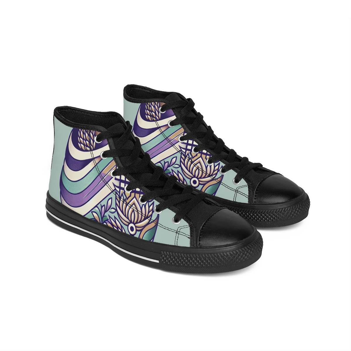 "AfroRhythm Kente Kicks" - Women's Classic Sneakers