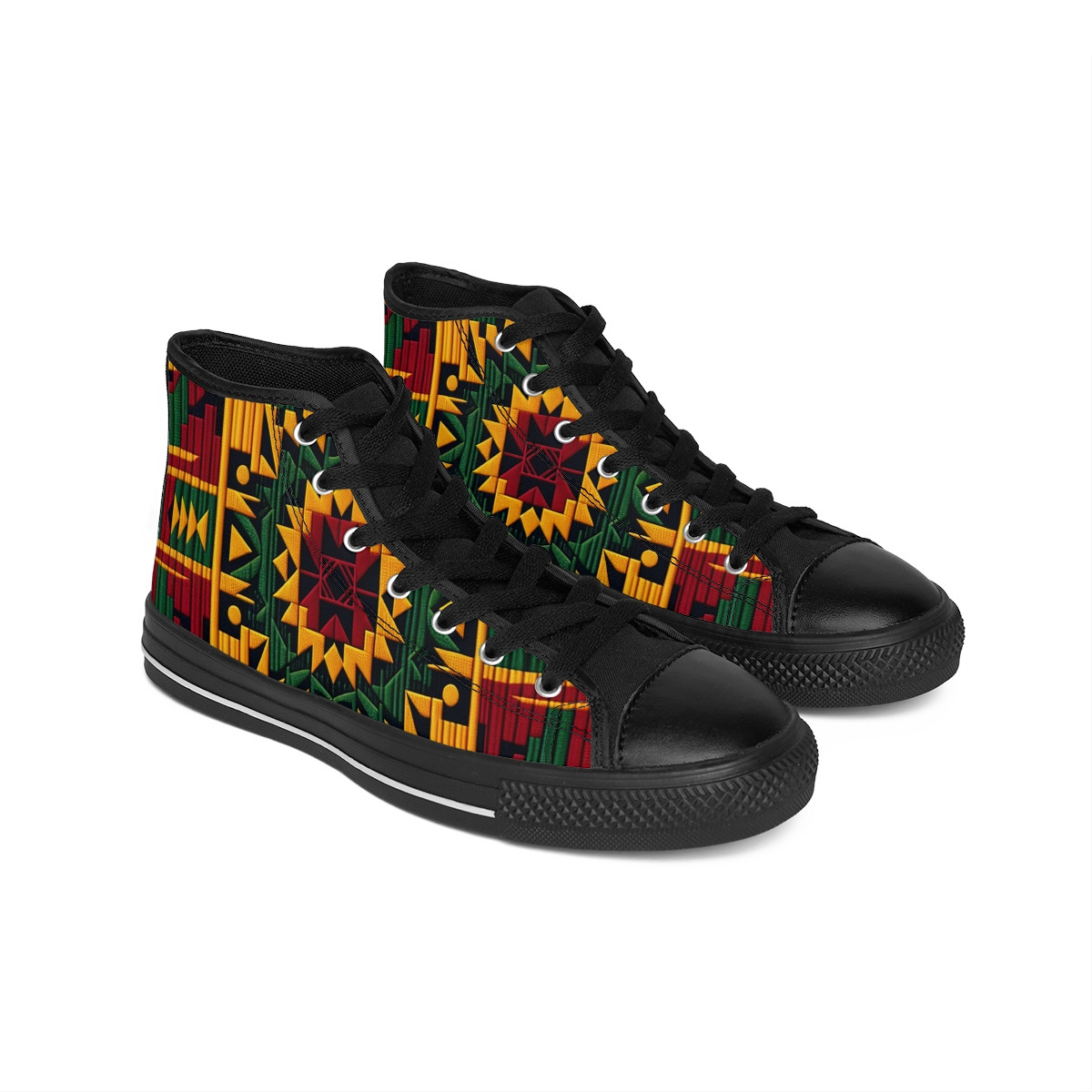"AfroStride Kente Kicks" - Women's Classic Sneakers