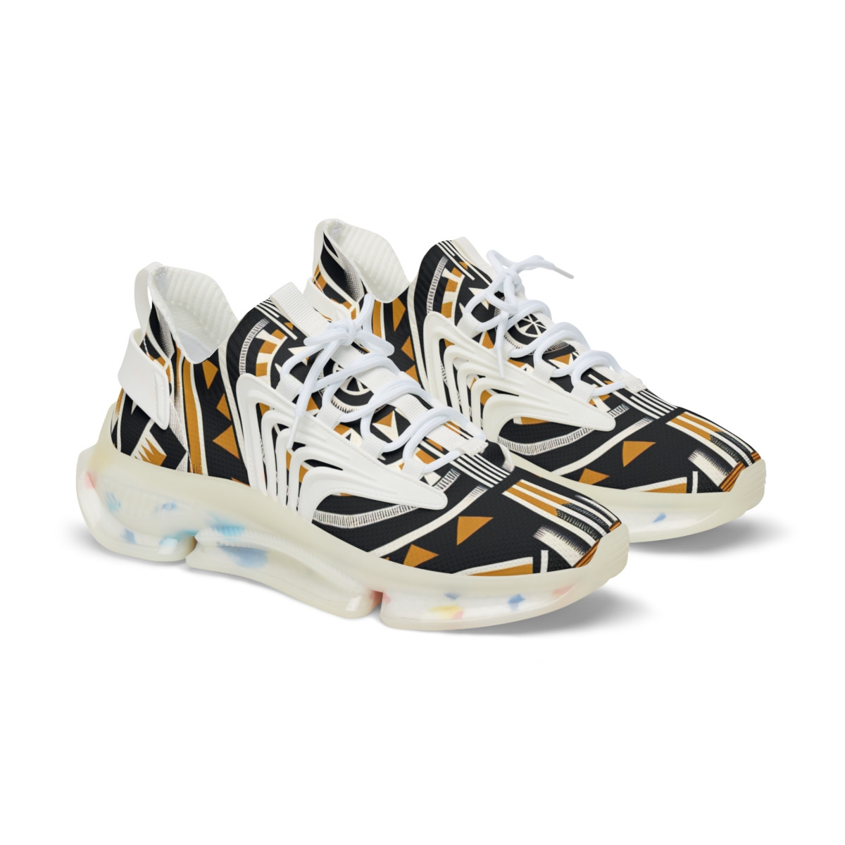"Heritage Stride: Kente Kaleidoscope Sneakers" - Men's Mesh Sneaker