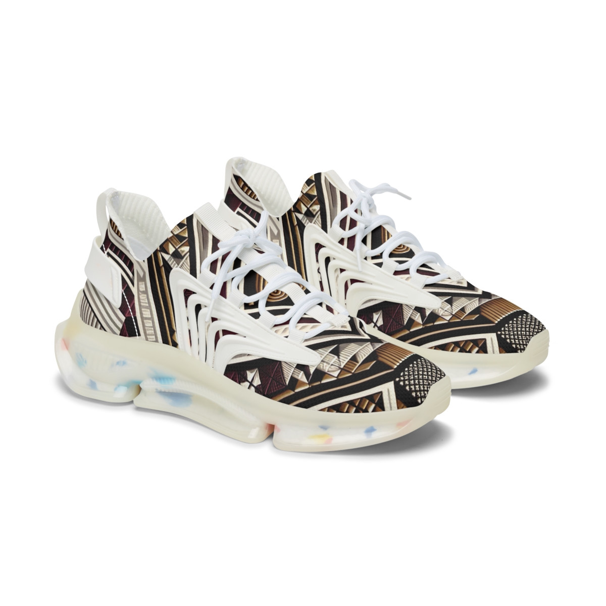 "Kente Kicks: Afro-Fusion Footwear" - Women's Mesh Sneaker