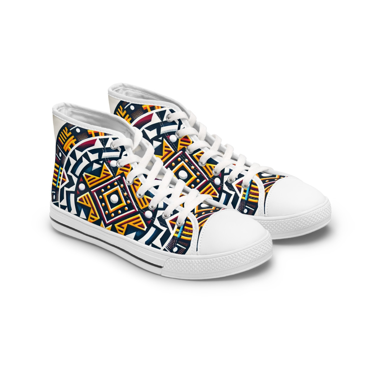 "Afromoda Kente Kicks" - Womn's High top Sneakers
