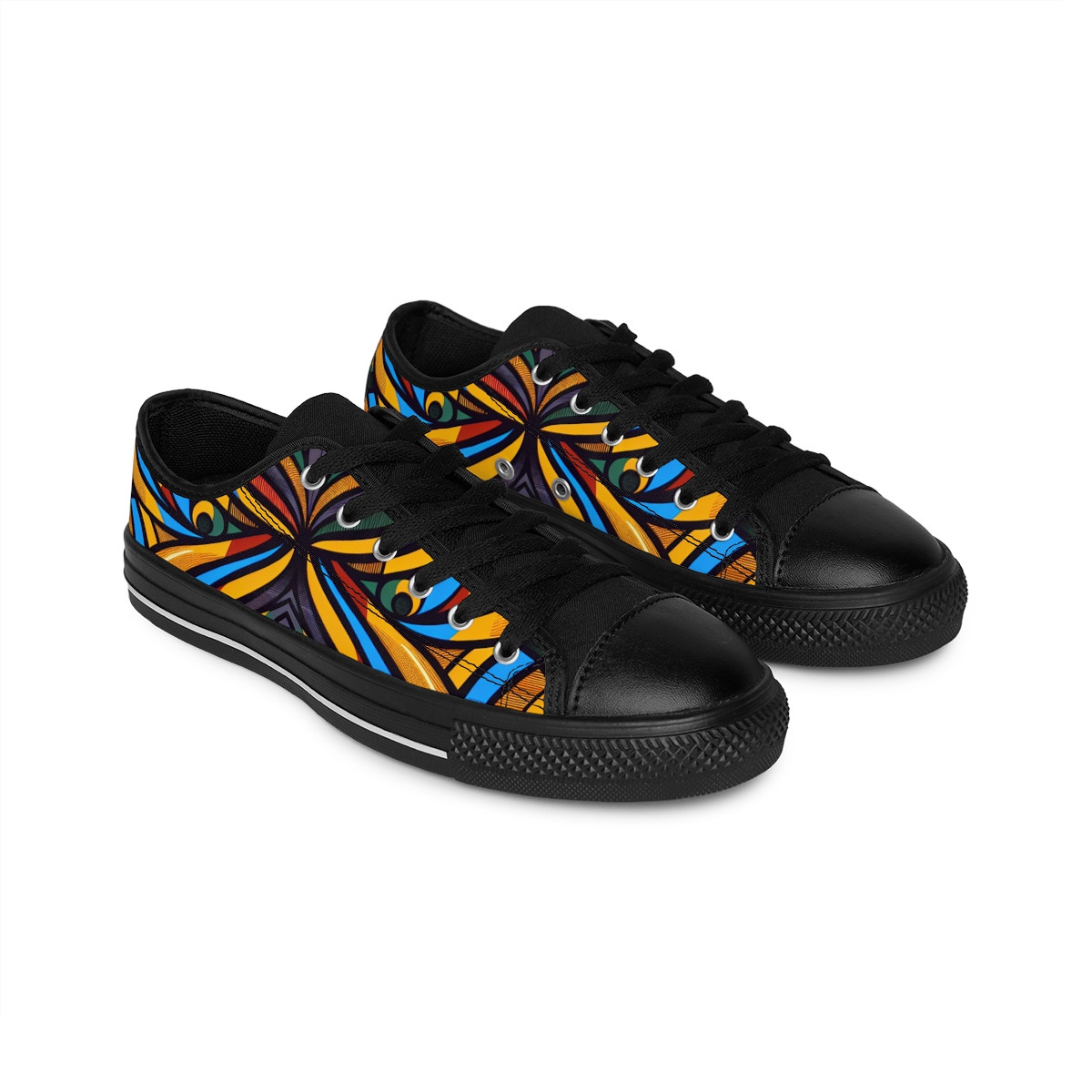 "African Pulse Kente Kicks" - Women's Sneakers