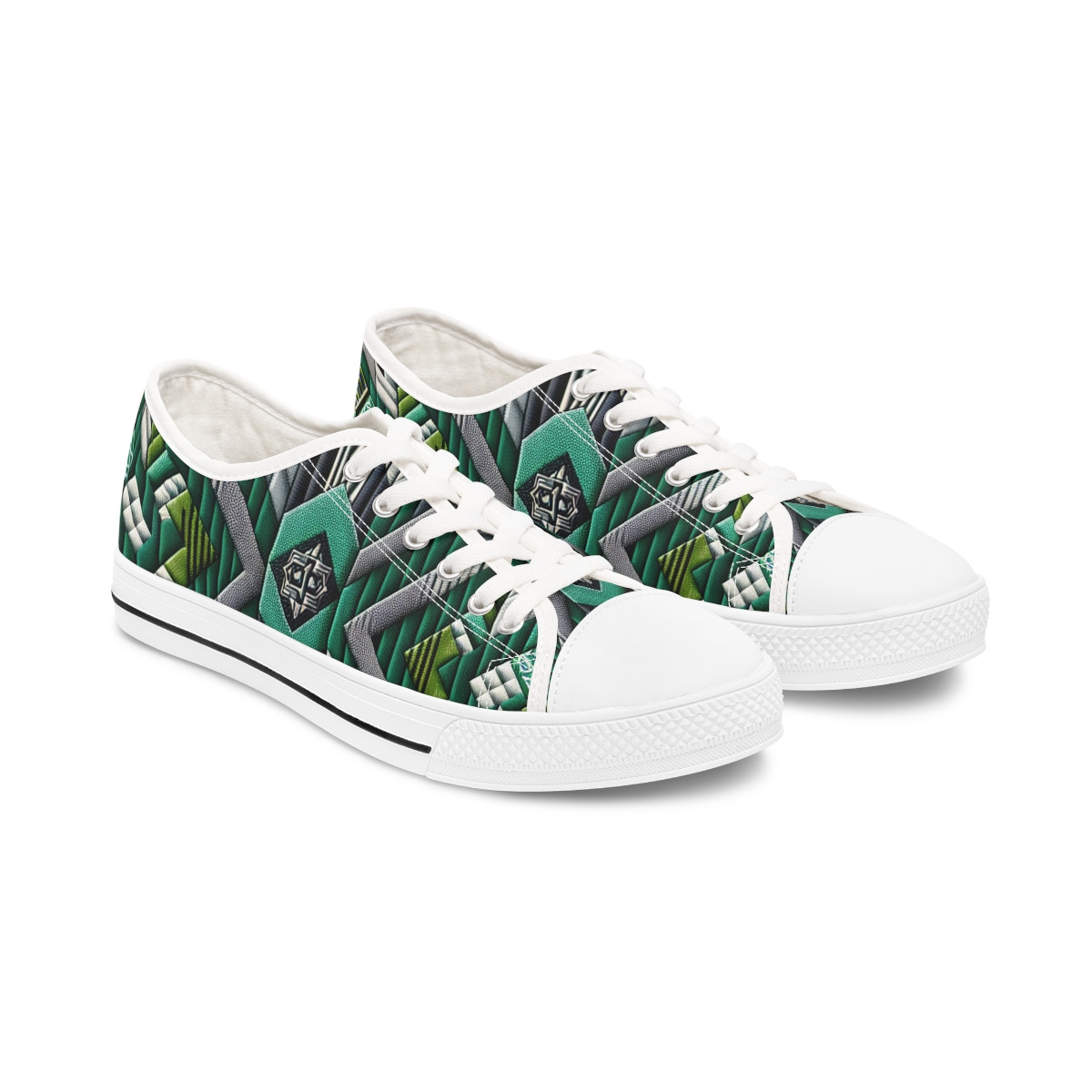 "AfroStride Kente Kicks" - Women's Lowtop Sneakers