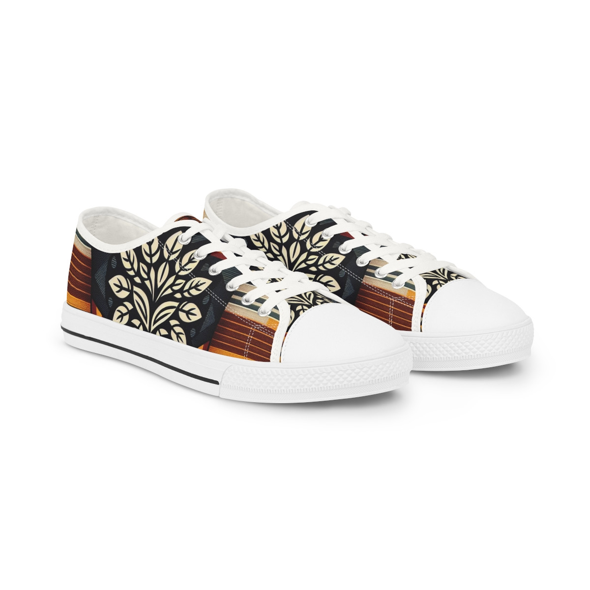 "AshantiStride: Kente Kicks" - Men's Lowtop Sneakers