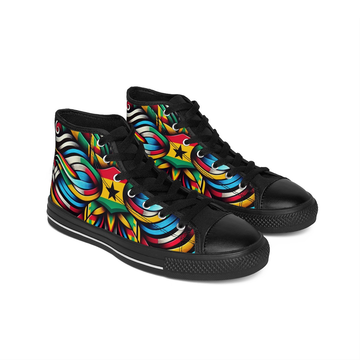 "AfroStride Kente Kicks" - Women's Classic Sneakers