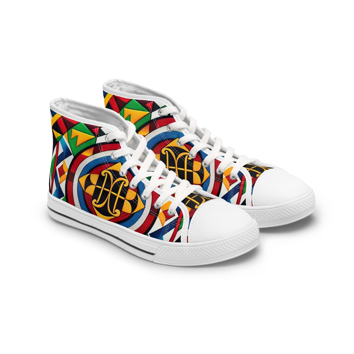 "AfroGlide Kente Kicks" - Womn's High top Sneakers