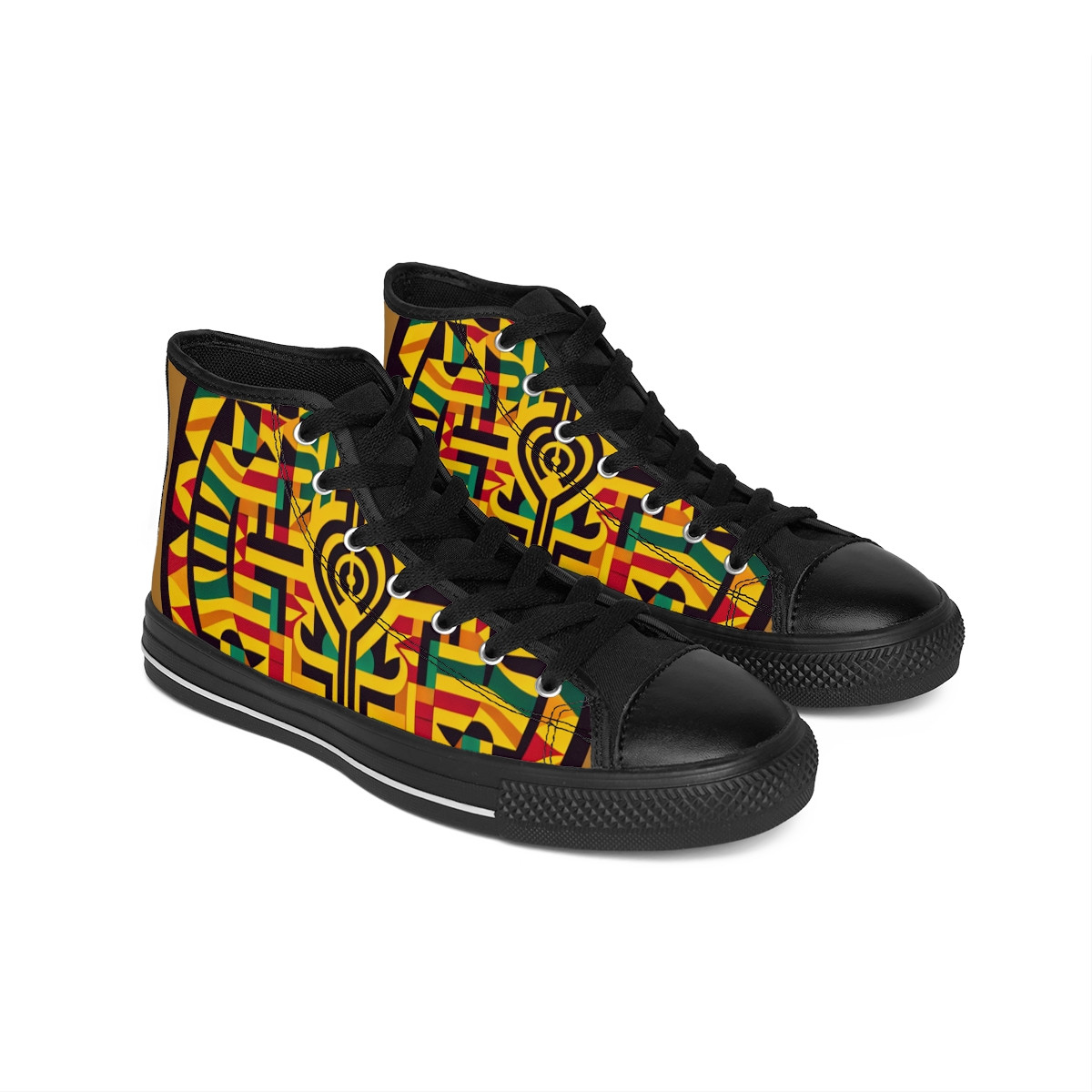 "AshantiStride Kente Kicks" - Women's Classic Sneakers