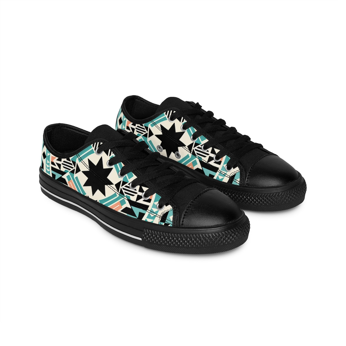 "AfroGlam Kente Kicks" - Women's Sneakers