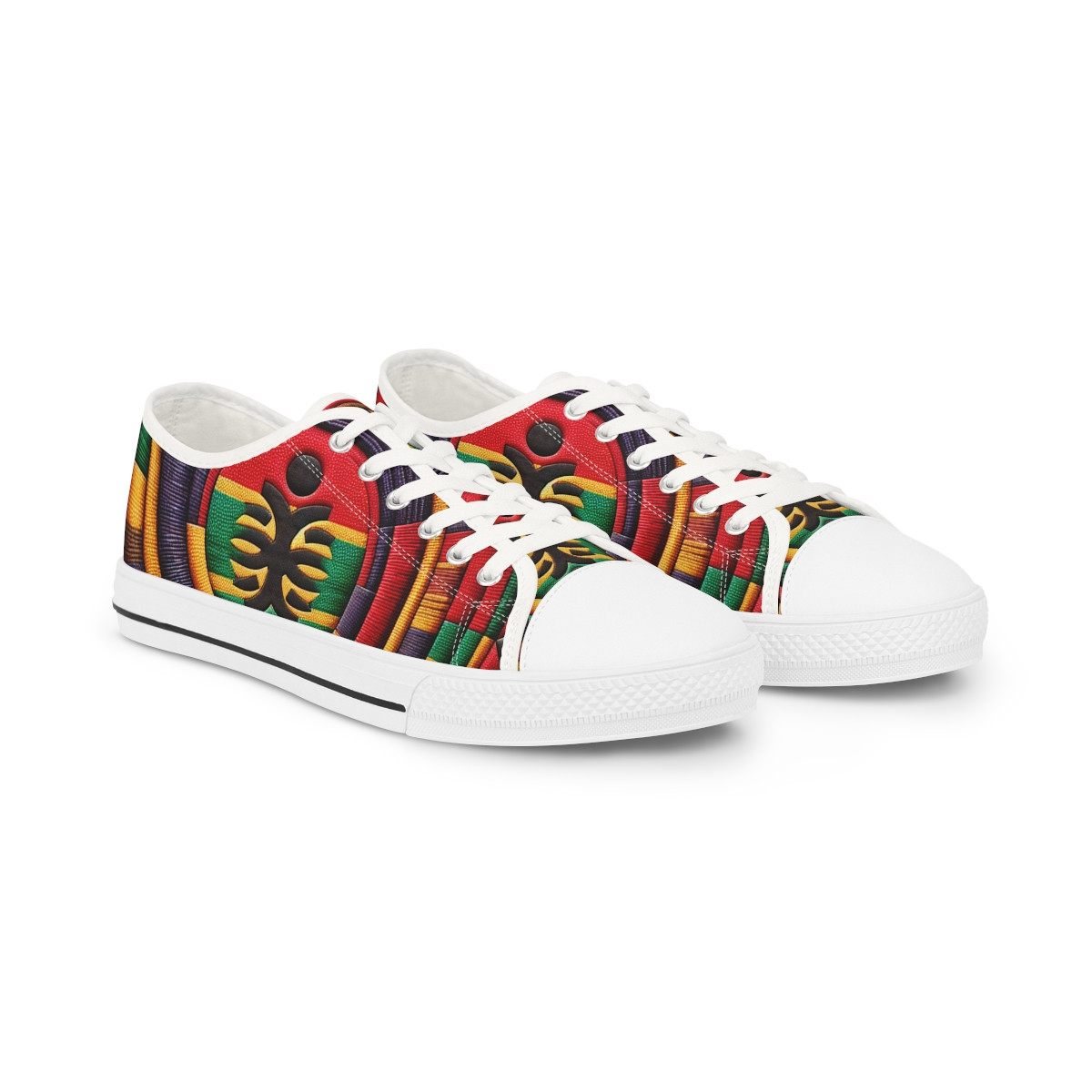 "Kente Kicks: Rhythms of Richness" - Men's Lowtop Sneakers