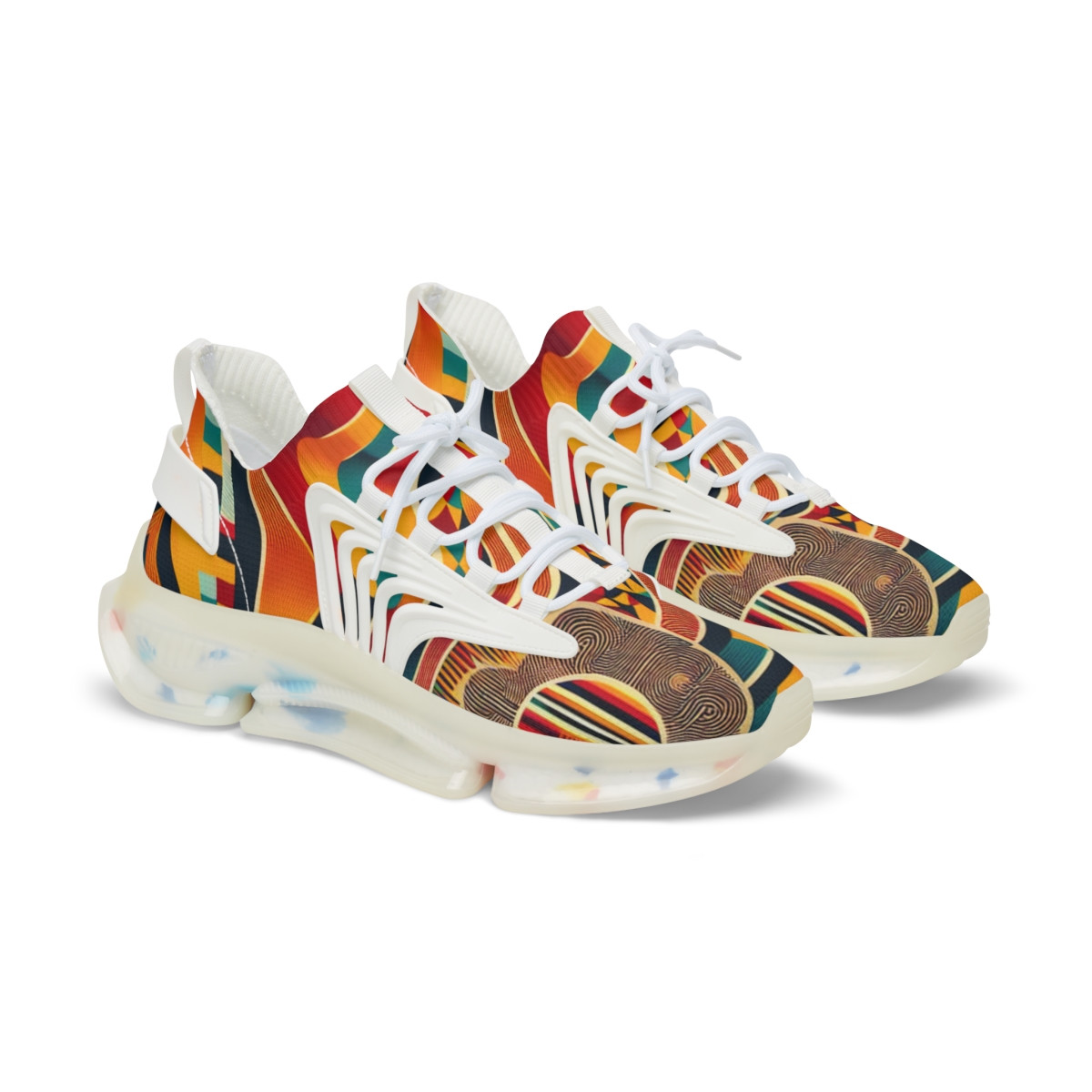 "AfroStride: Kente Kaleidoscope Sneakers" - Men's Mesh Sneaker