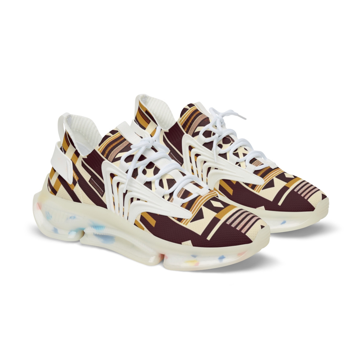 "AfroKicks: Kente Splash Edition" - Men's Mesh Sneaker