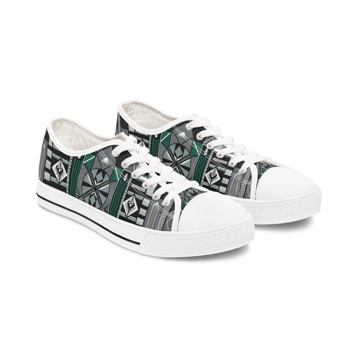 "AfroFusion Kente Kicks" - Women's Lowtop Sneakers