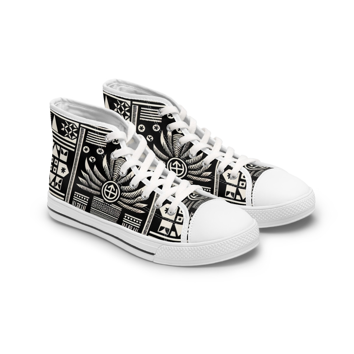 "AfroFusion Kente Kicks" - Womn's High top Sneakers