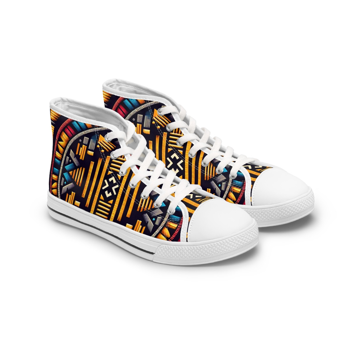 "AfriStride Kente Konnects" - Womn's High top Sneakers