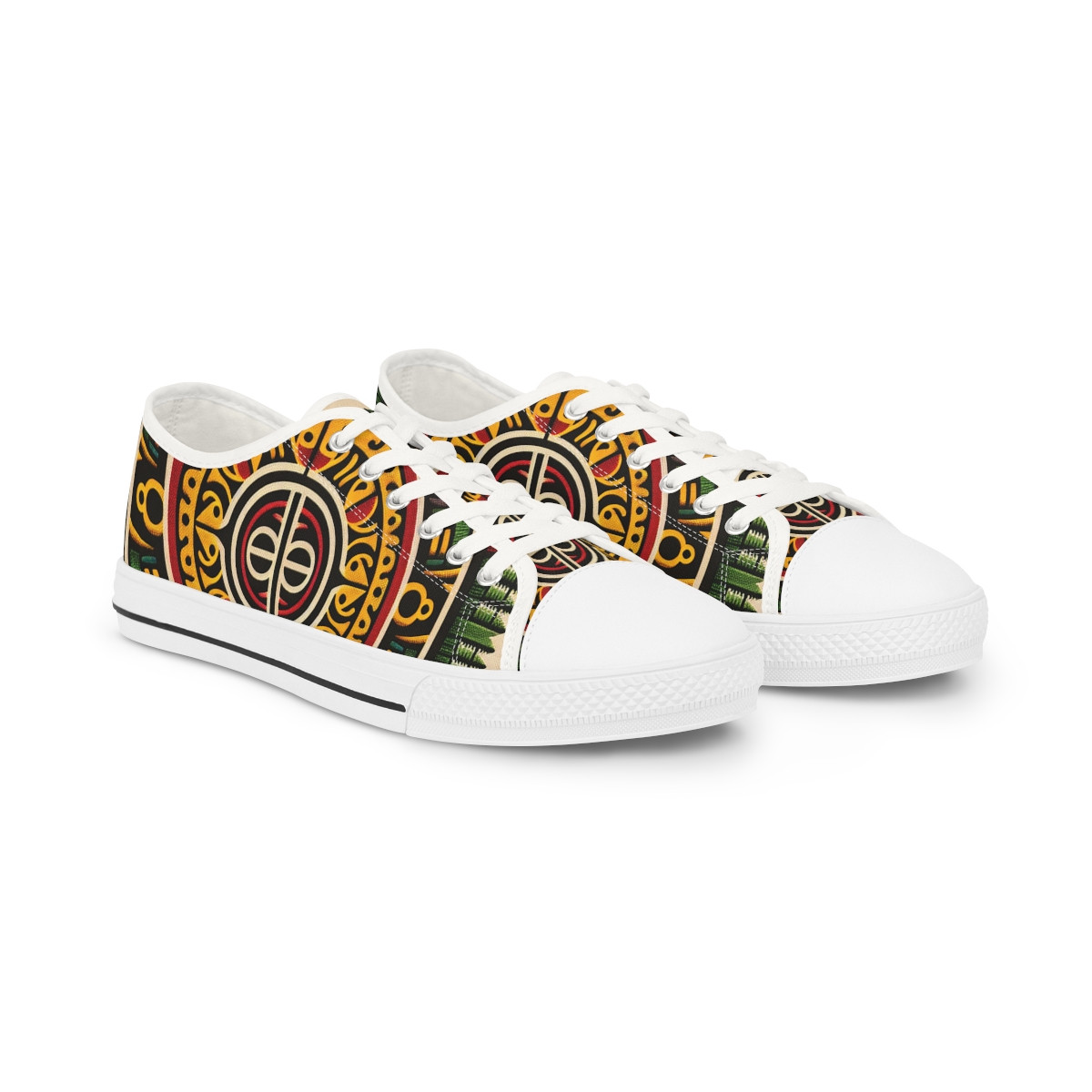"AfroStride: Kente Kaleidoscope Edition" - Men's Lowtop Sneakers