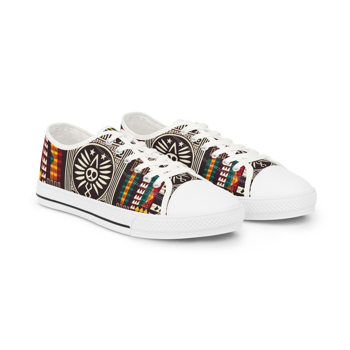 "African Majesty Kente Fusion Sneakers" - Men's Lowtop Sneakers