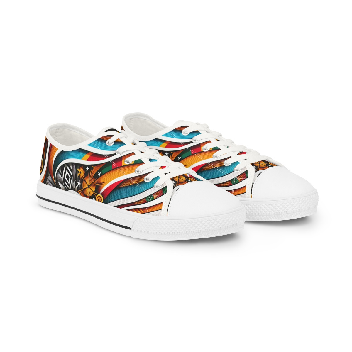 "AfroRhythm Kente Kicks" - Men's Lowtop Sneakers
