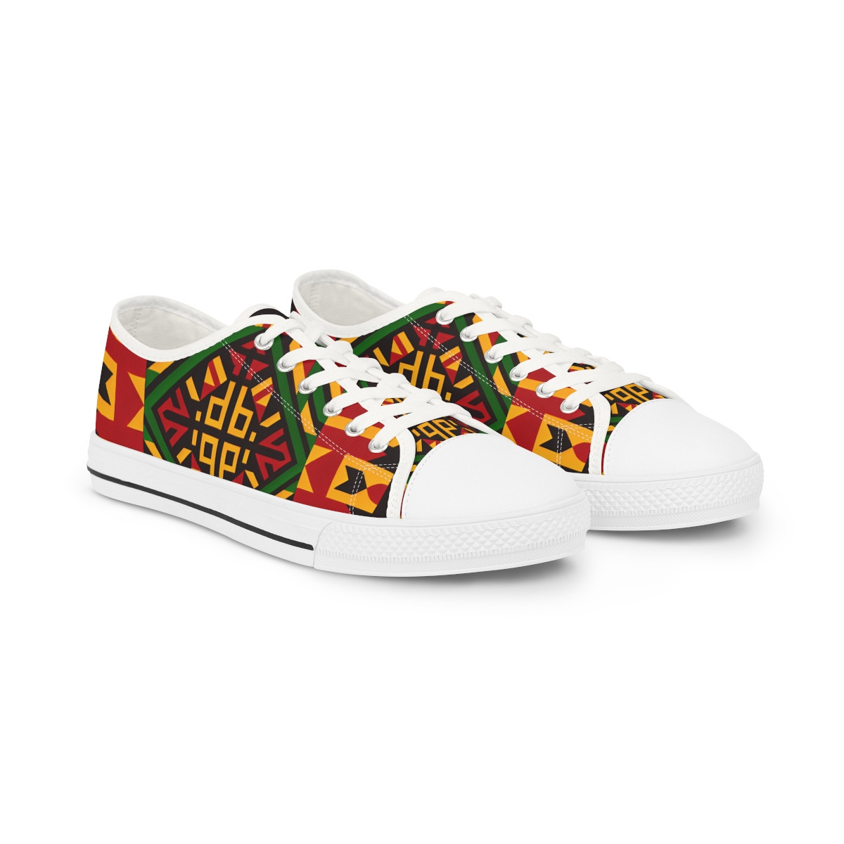 "AfroStride Kente Kicks" - Men's Lowtop Sneakers