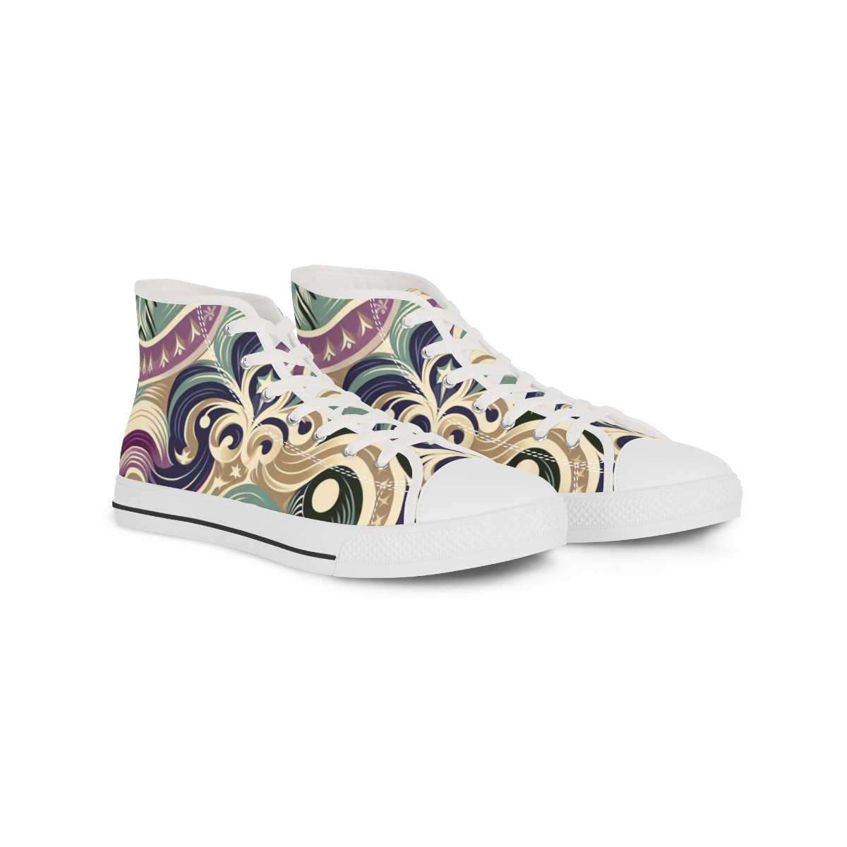 "AfroFusion Kente Kicks" - Men's High top Sneakers