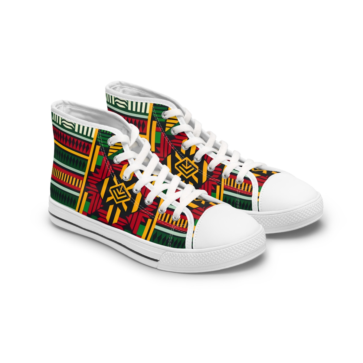 "AfroBeats Kente Kicks" - Womn's High top Sneakers