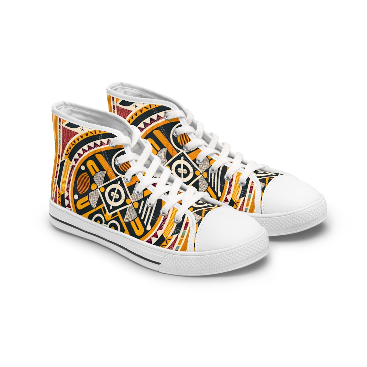 "AfroVibes Kente-Kicks" - Womn's High top Sneakers