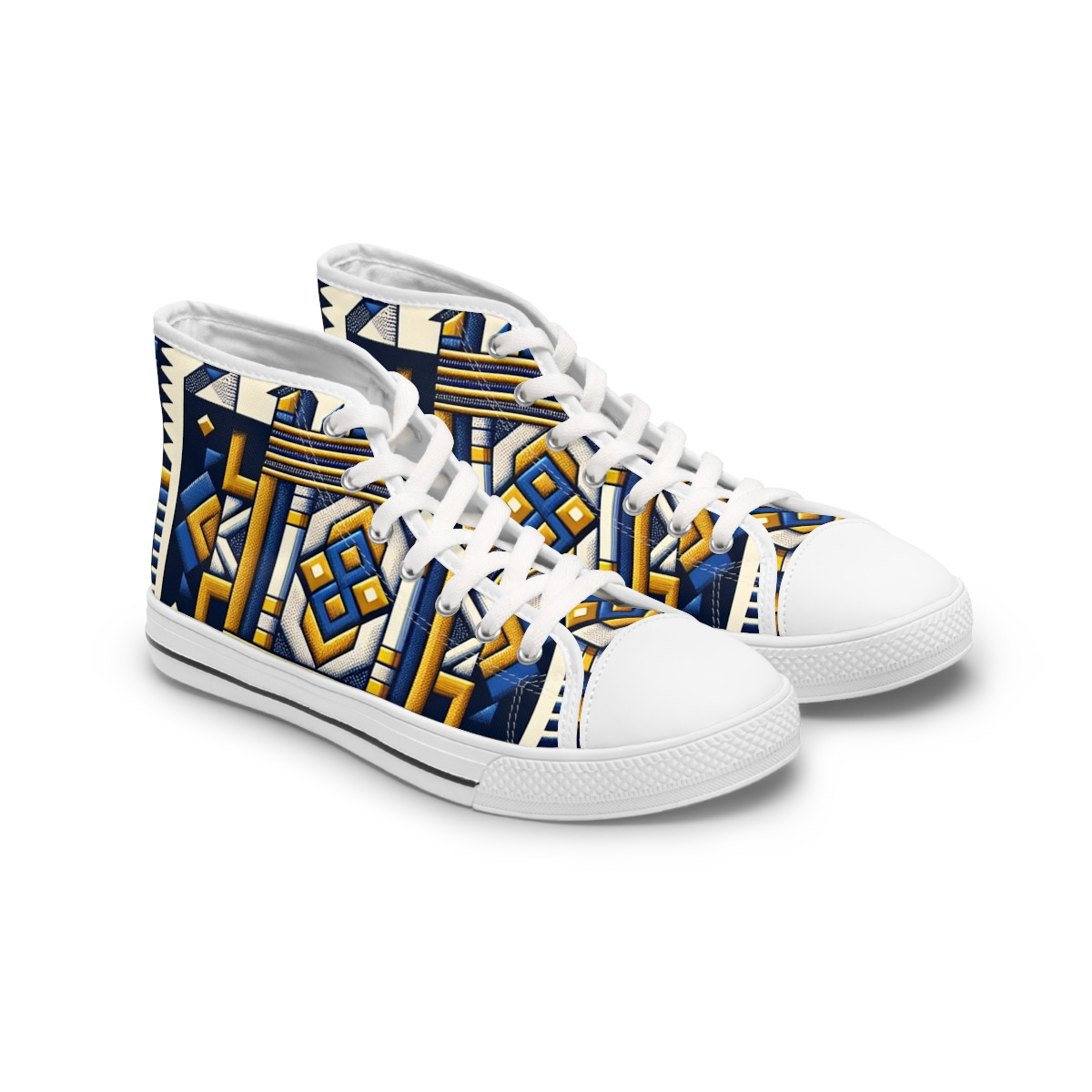 "AfroFusion Kente Kicks" - Womn's High top Sneakers