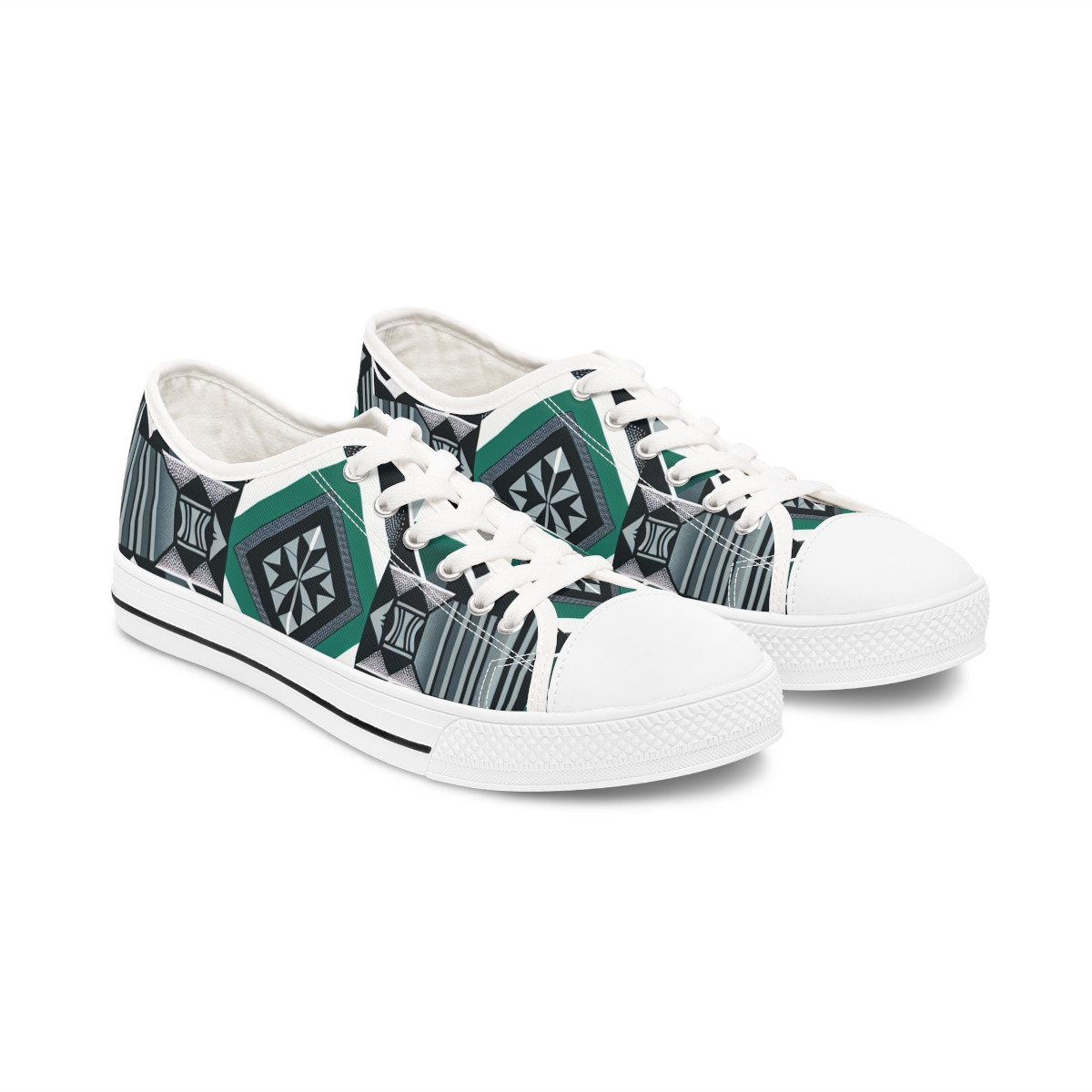 "AfroGlide Kente Kicks" - Women's Lowtop Sneakers