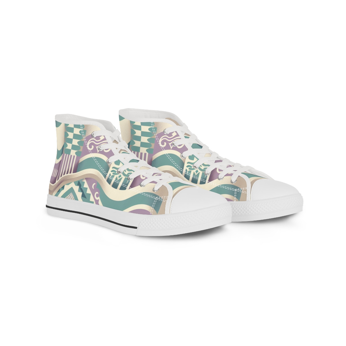 "Heritage Stride Kente Kicks" - Men's High top Sneakers