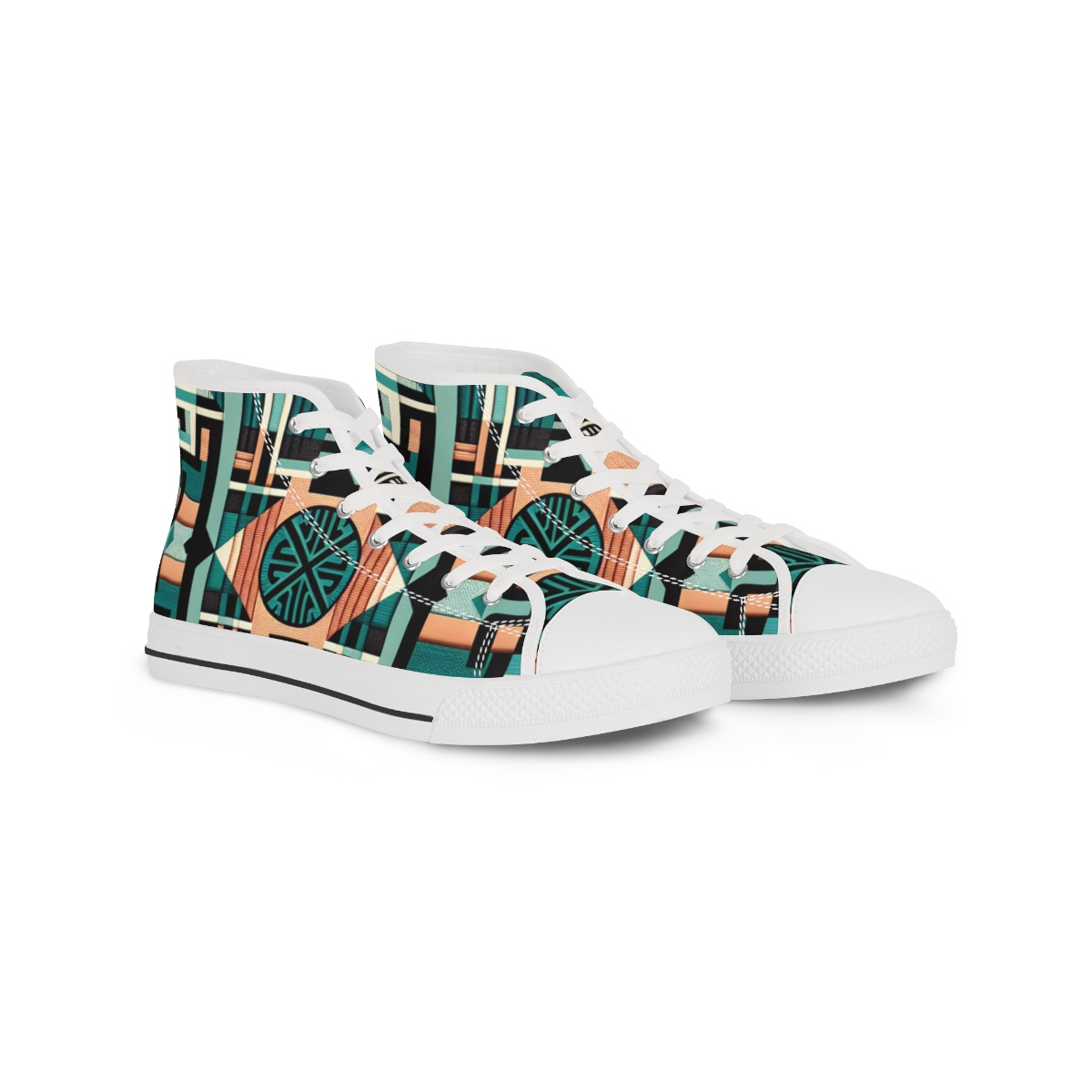 "African Pulse Kente Kicks" - Men's High top Sneakers
