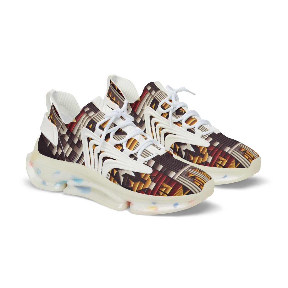 "Heritage Stride: Kente Kaleidoscope Sneakers" - Men's Mesh Sneaker