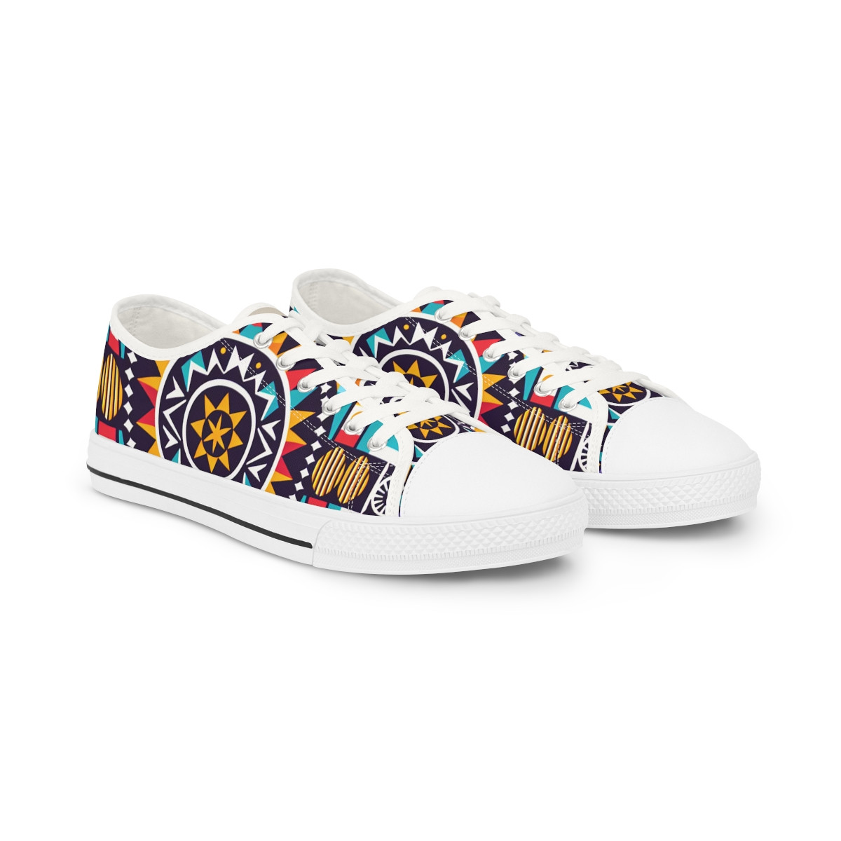 "AfroStride Radiant Kente Kicks" - Men's Lowtop Sneakers