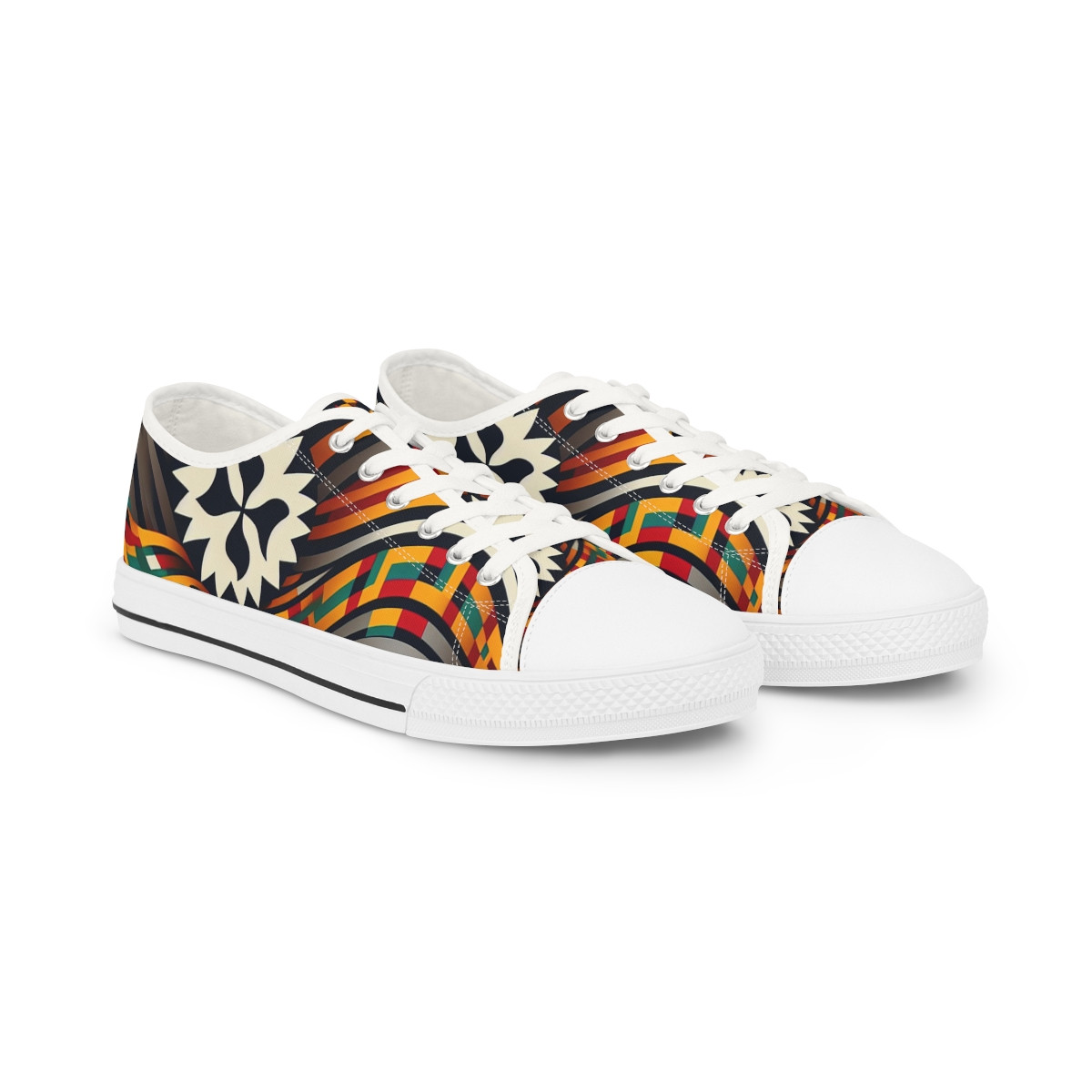 "AfroStride Kente Kicks" - Men's Lowtop Sneakers