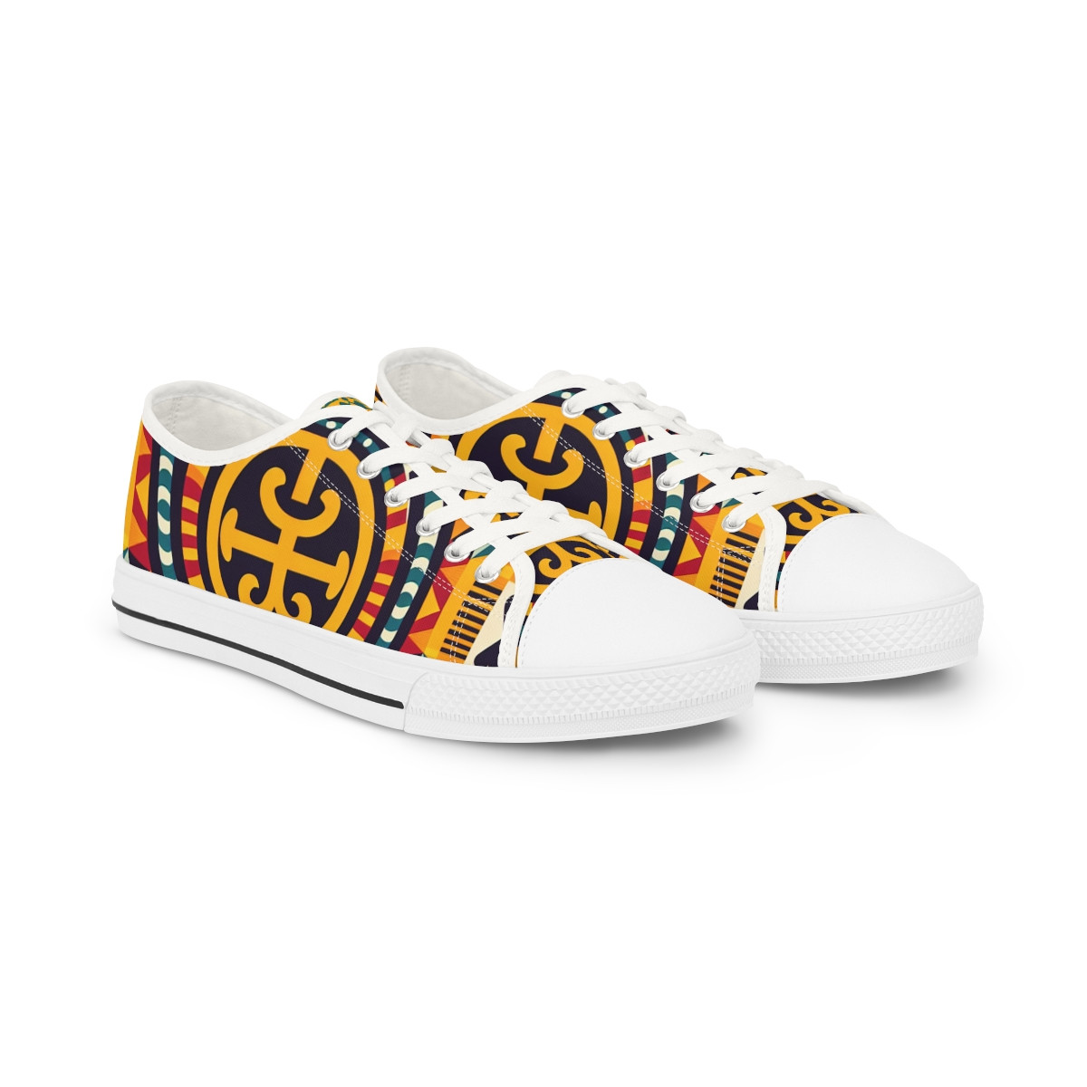 "AfroFusion Kente Kicks" - Men's Lowtop Sneakers