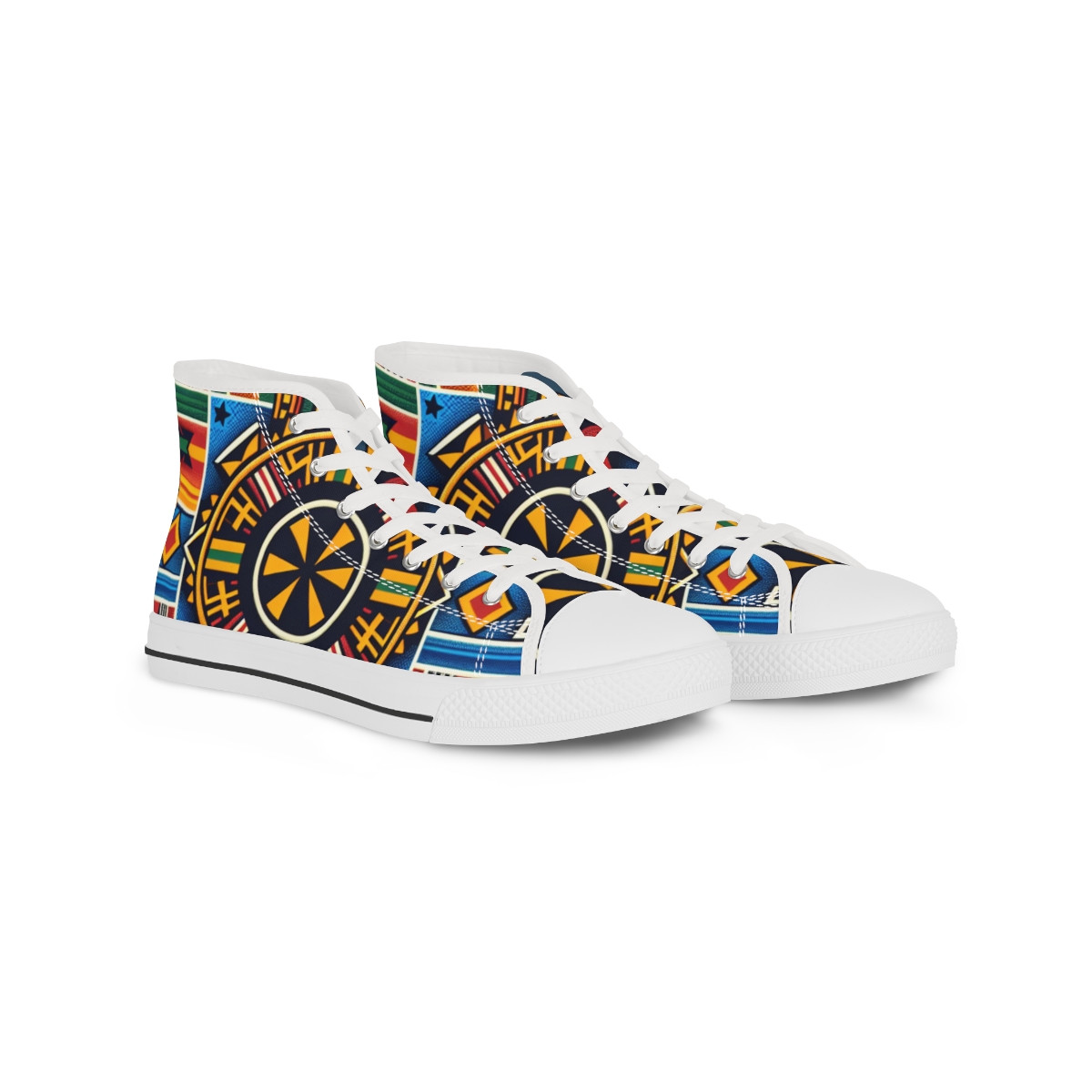 "African Rhythm Kente Kicks" - Men's High top Sneakers