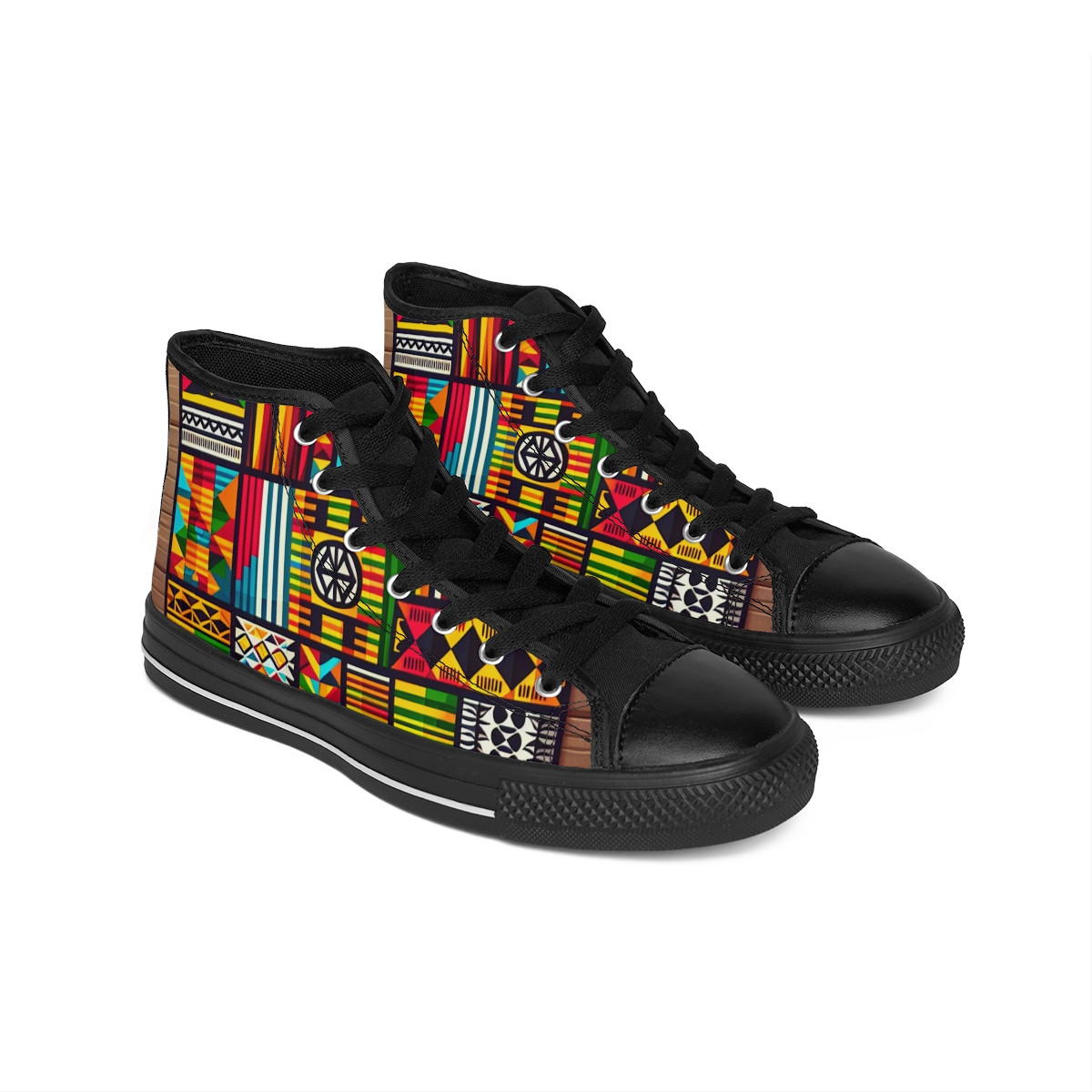 "HeritageStride Kente Kicks" - Men's Classic Sneakers