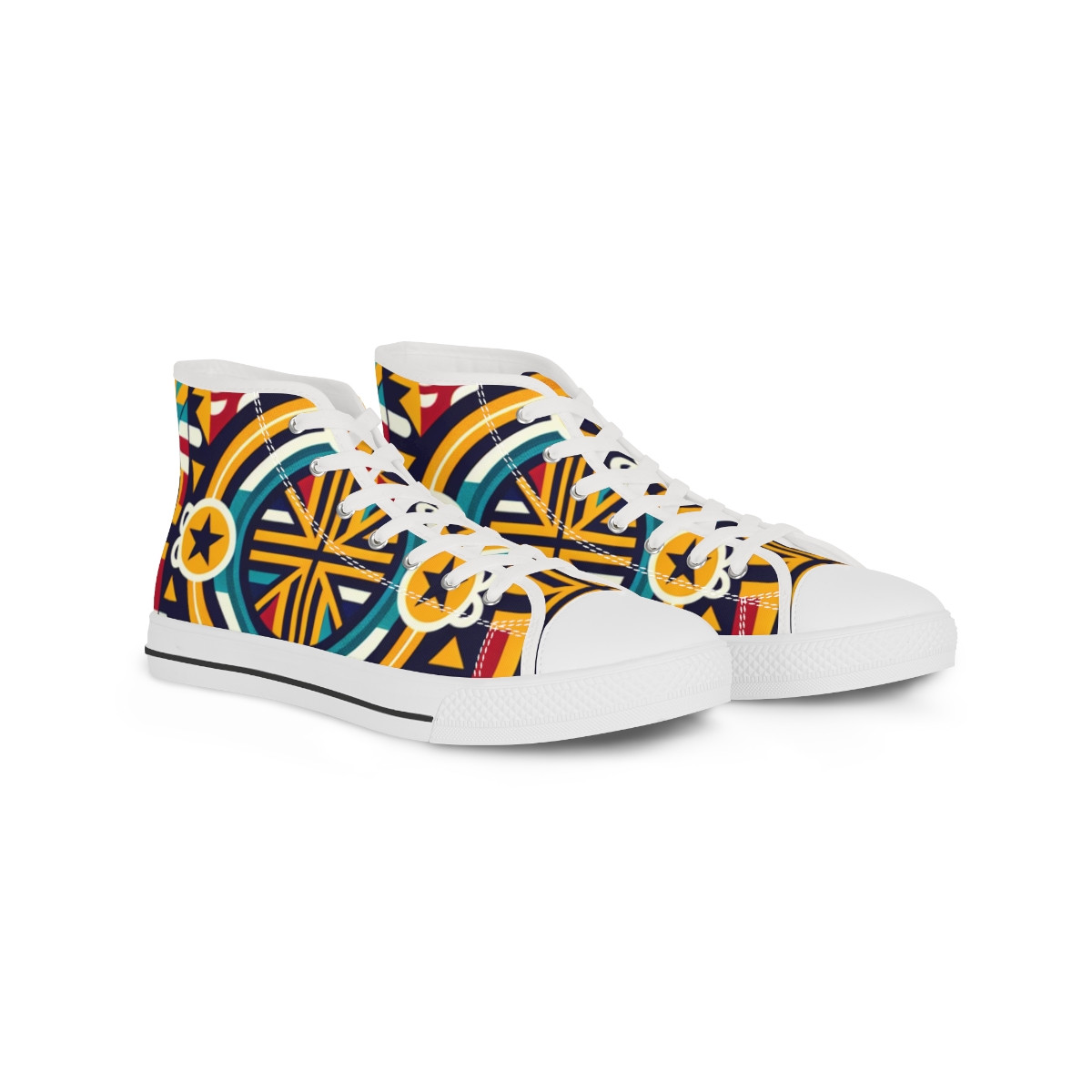 "AfroFusion Kente Kicks" - Men's High top Sneakers
