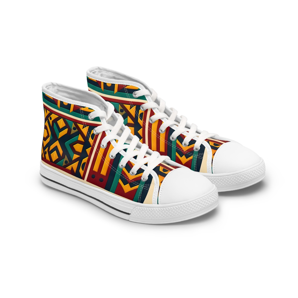 "AfroStride Kente Kicks" - Womn's High top Sneakers