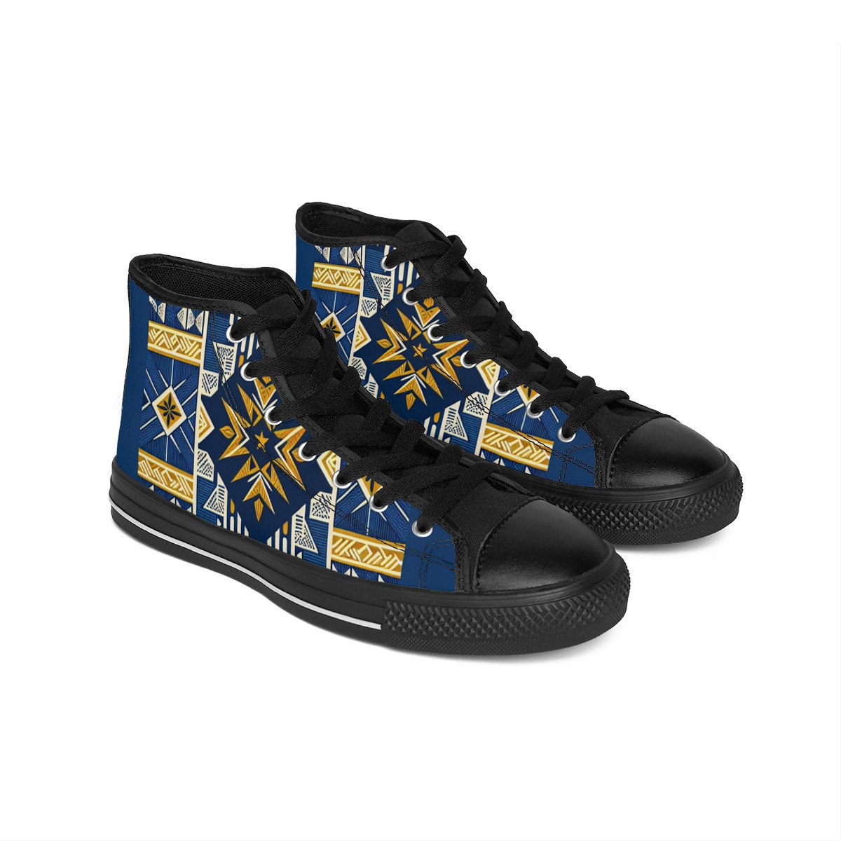 "AfroStride: Vibrant Kente Verve Sneakers" - Women's Classic Sneakers