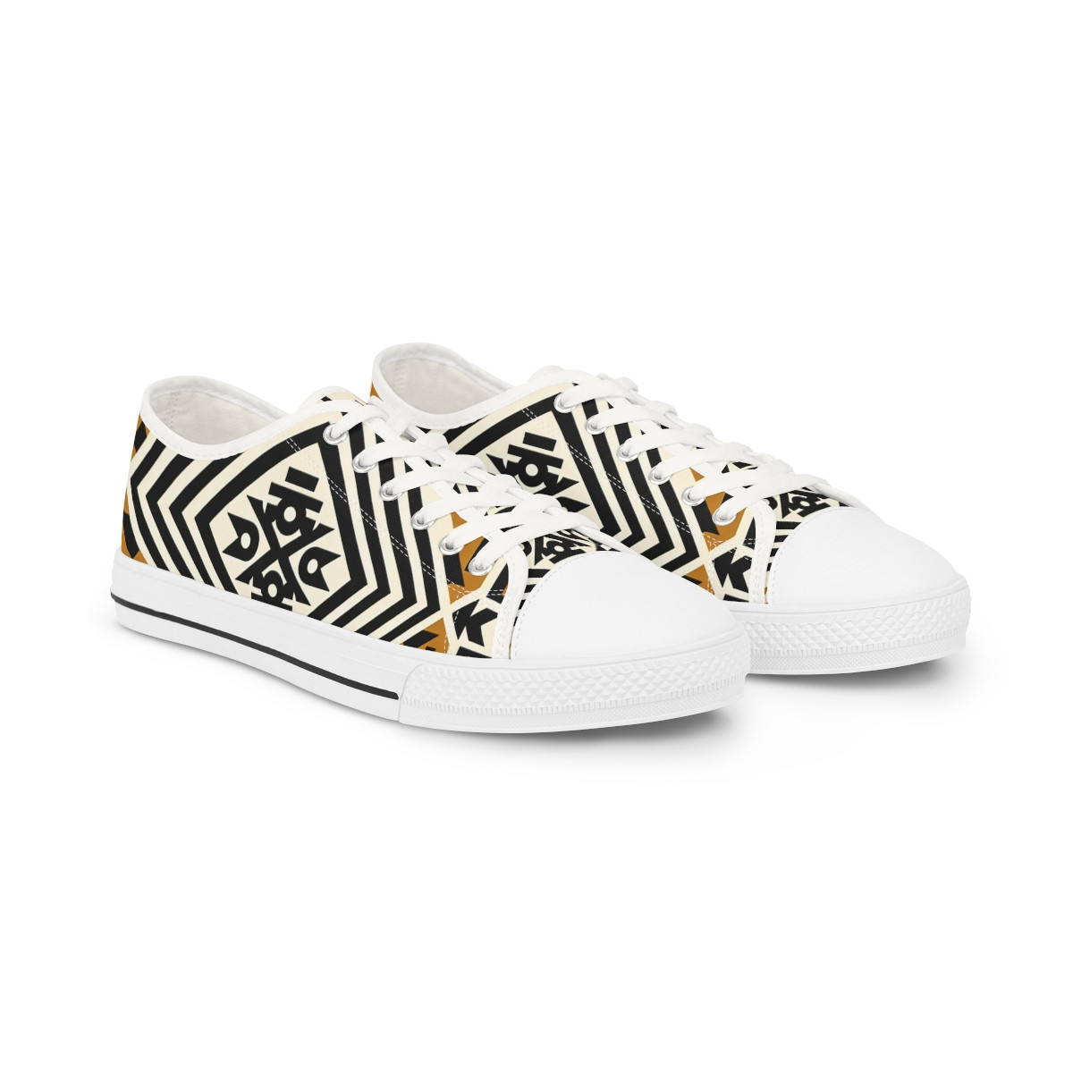 "Heritage Stride: Kente Kaleidoscope Sneakers" - Men's Lowtop Sneakers