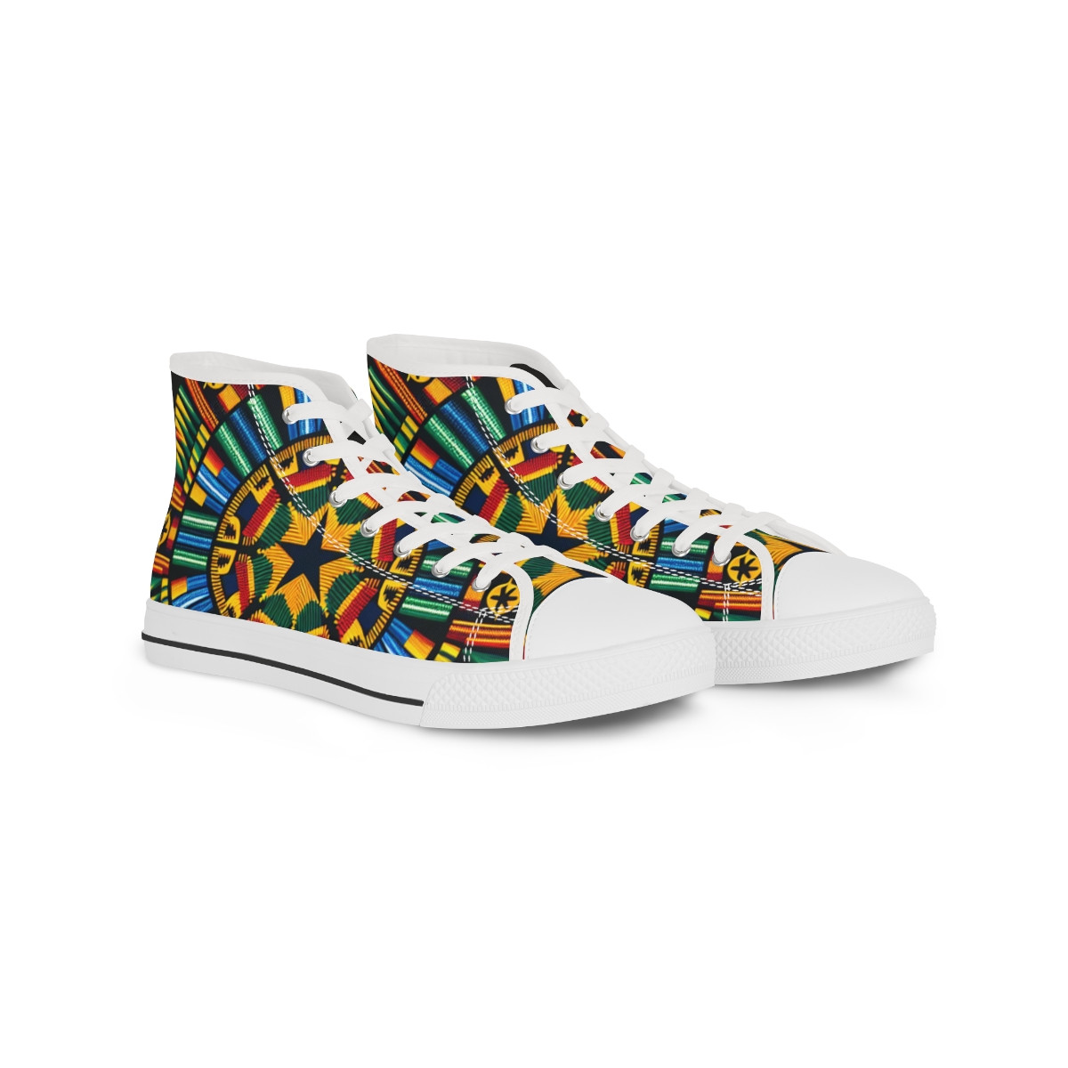 "AfroVibes Kente Kicks" - Men's High top Sneakers