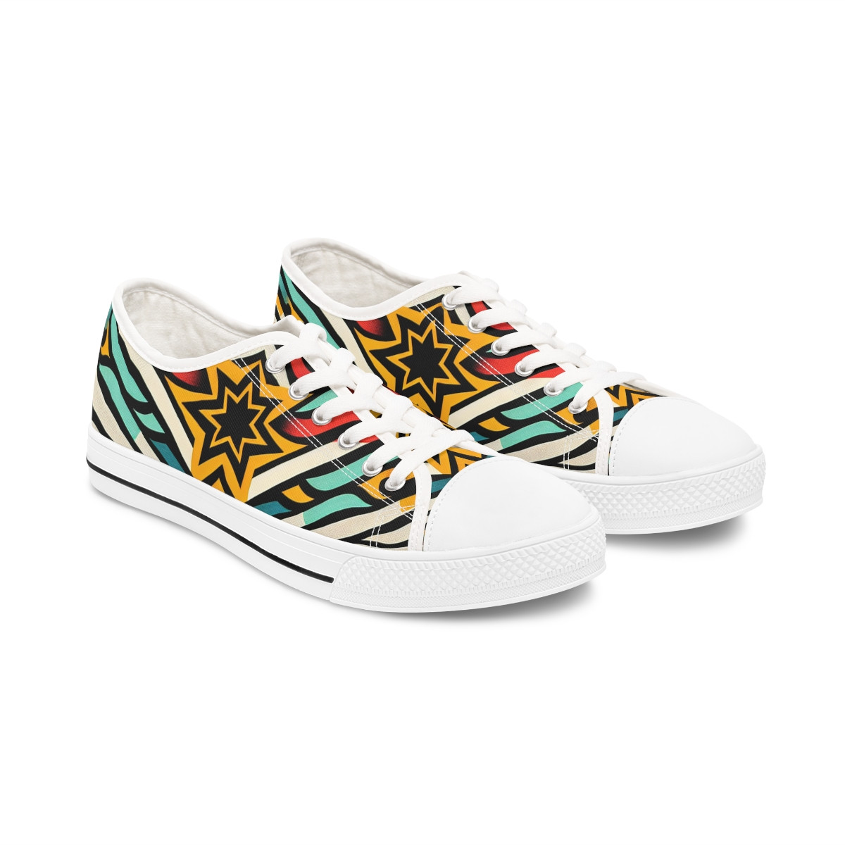 "AfroSprint Kente Kicks" - Women's Lowtop Sneakers