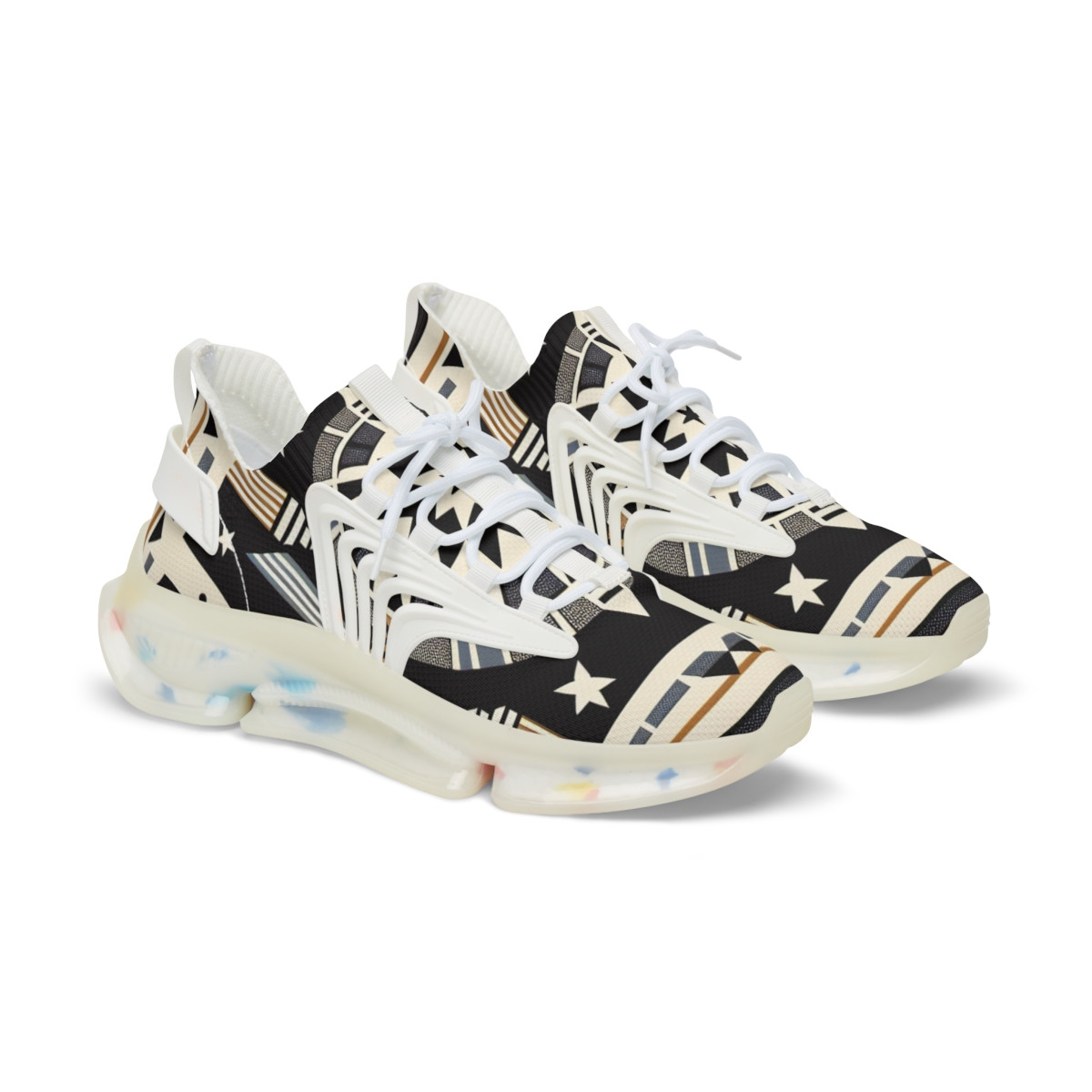 "Heritage Stride: Kente Fusion Sneakers" - Men's Mesh Sneaker
