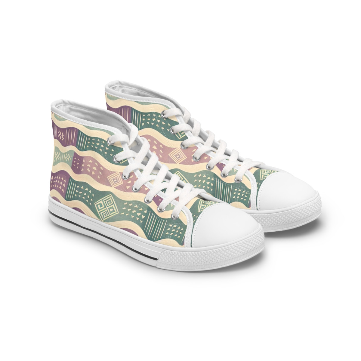 "Heritage Stride Kente Kicks" - Womn's High top Sneakers