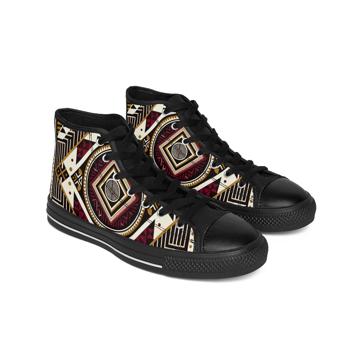 "Kente Kaleidoscope Kicks" - Men's Classic Sneakers