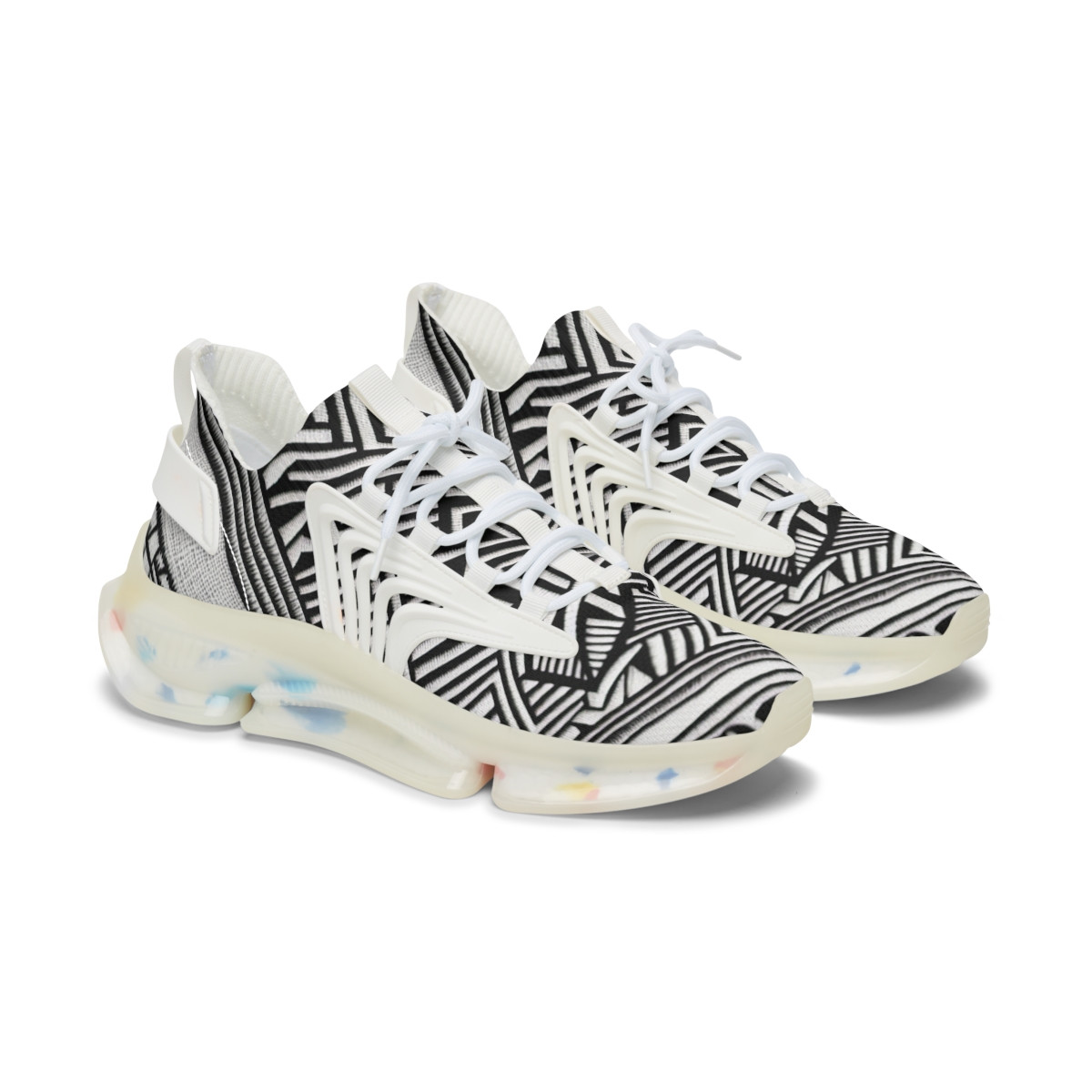 "Footlooms: Afrocentric Kente Kicks" - Women's Mesh Sneaker