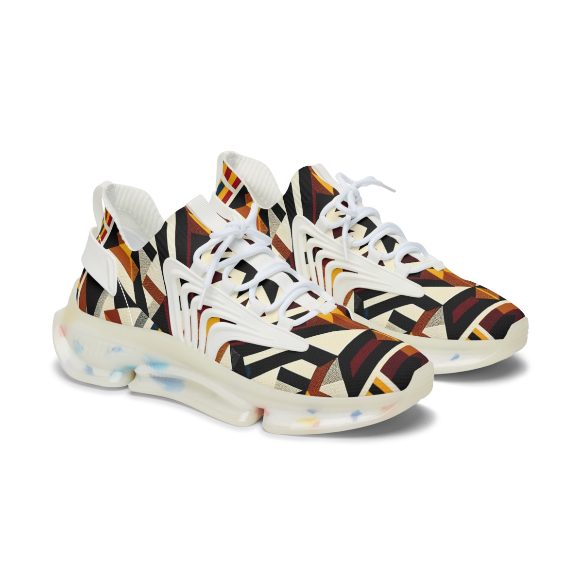 "AfroStride: Kente Kicks" - Women's Mesh Sneaker